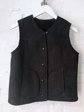 Sheepskin Gilet - Suede Black