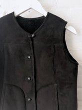 Sheepskin Gilet - Suede Black