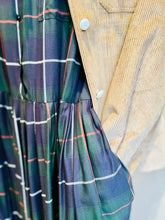 Tartan Check Ruffle Collar Dress / Green Tartan