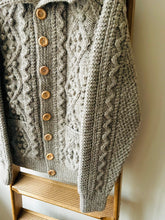 Cable Aran Cardigan / Light Brown