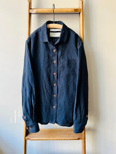 Irish Linen Shirt / Navy Stripe