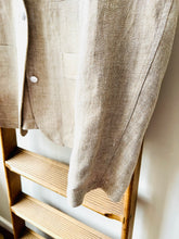 Irish Linen Workers Jacket / Herringbone Beige