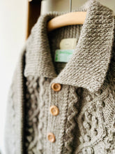 Cable Aran Cardigan / Light Brown