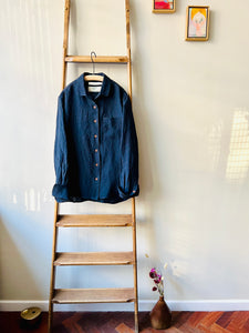 Irish Linen Shirt / Navy Stripe