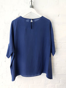 Detachable Silk Sailor Collar Top