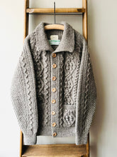 Cable Aran Cardigan / Light Brown